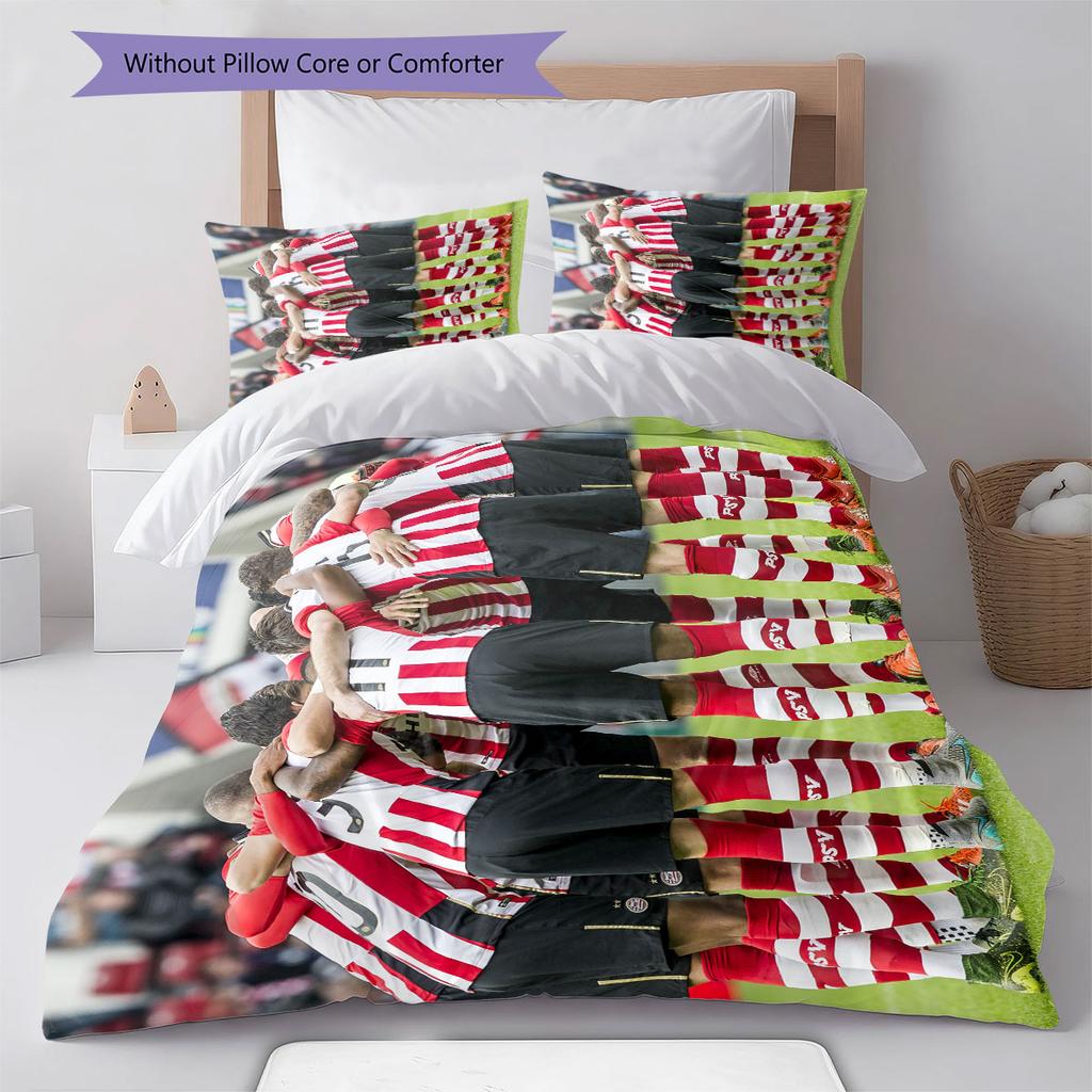 PSV Eindhoven Player Pattern Bedding Home Decoration Birthday Gift ( 1 duvet cover + 2 pillowcase, without core),fan merchandise.