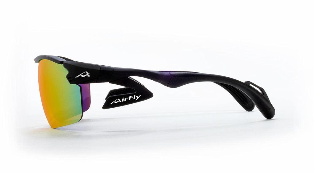 Sportsonnenbrille SCHWARZ MATT mit abnehmbarem Schweißband vorne neue Seitenblenden Nasenpolsterlos AF-305 C-3 Bügel, Polster, Glas, Unisex.