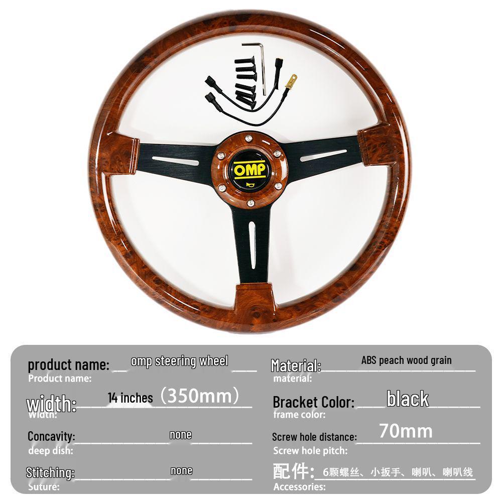 14" Retro Ferskentrefinish Ratt, Universell Passform for Beidouxing, Jetta & Yishen, Racing Titandesign