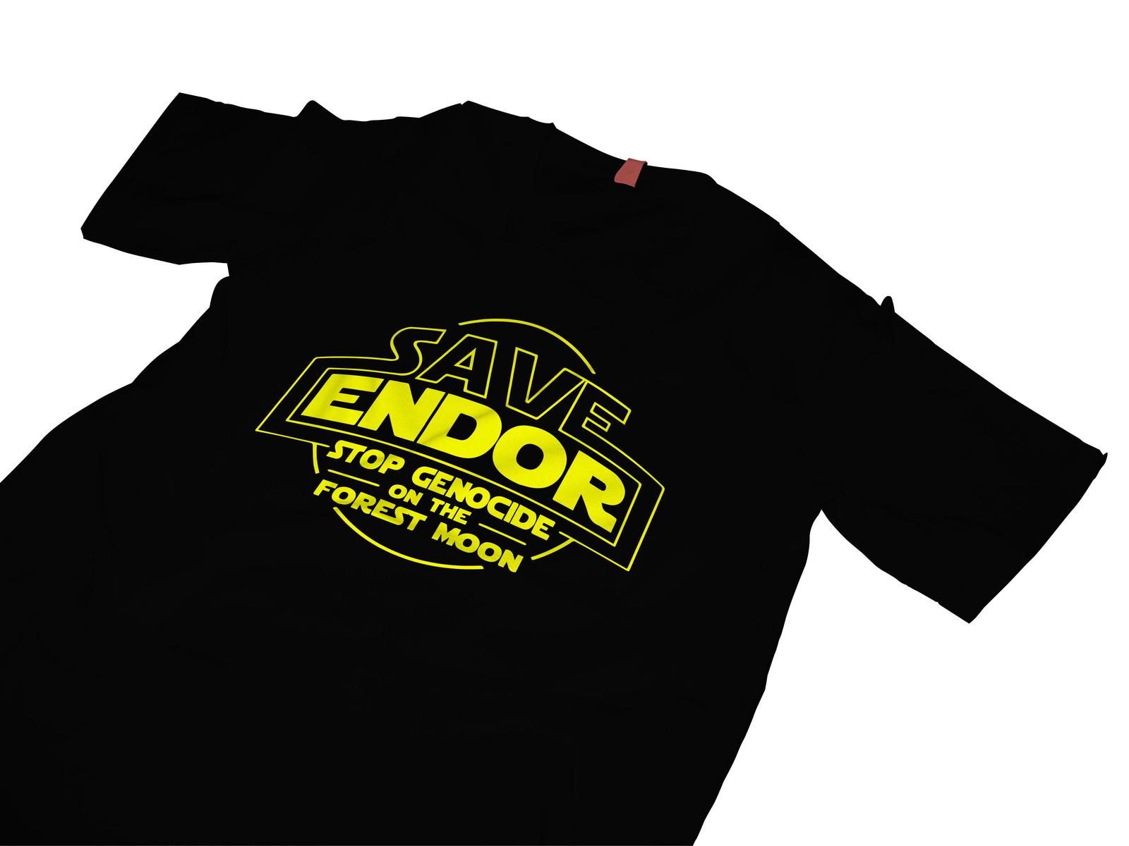 Star Wars t shirt Endor Moon ewoks L