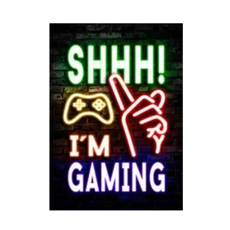 Nordic Cats And Gaming Neon Art Posters and Prints Canvas Painting Wall Pictures for Boys Game Room Wall Decor Home Decor