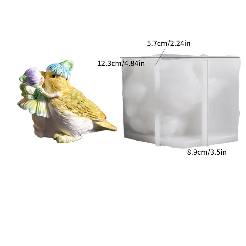3D Форма Силиконовая Птица Цветок Фея Пасторальный Дух Птица Украшение Форма для Свечи DIY Гипсовая Силиконовая Форма