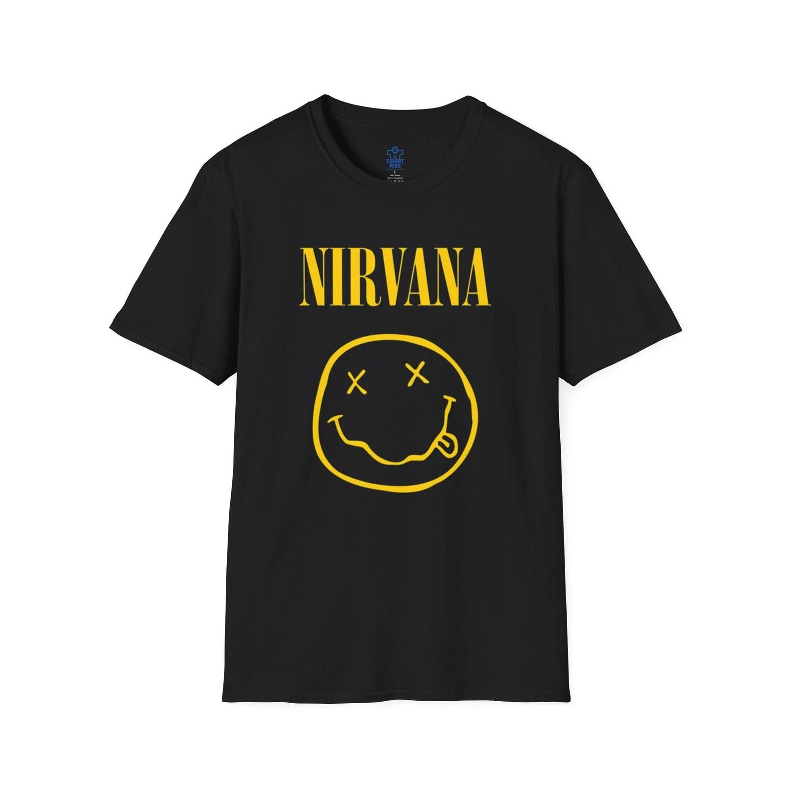 Футболка Nirvana | Футболка гранж-группы, Футболка с логотипом рок-группы XL