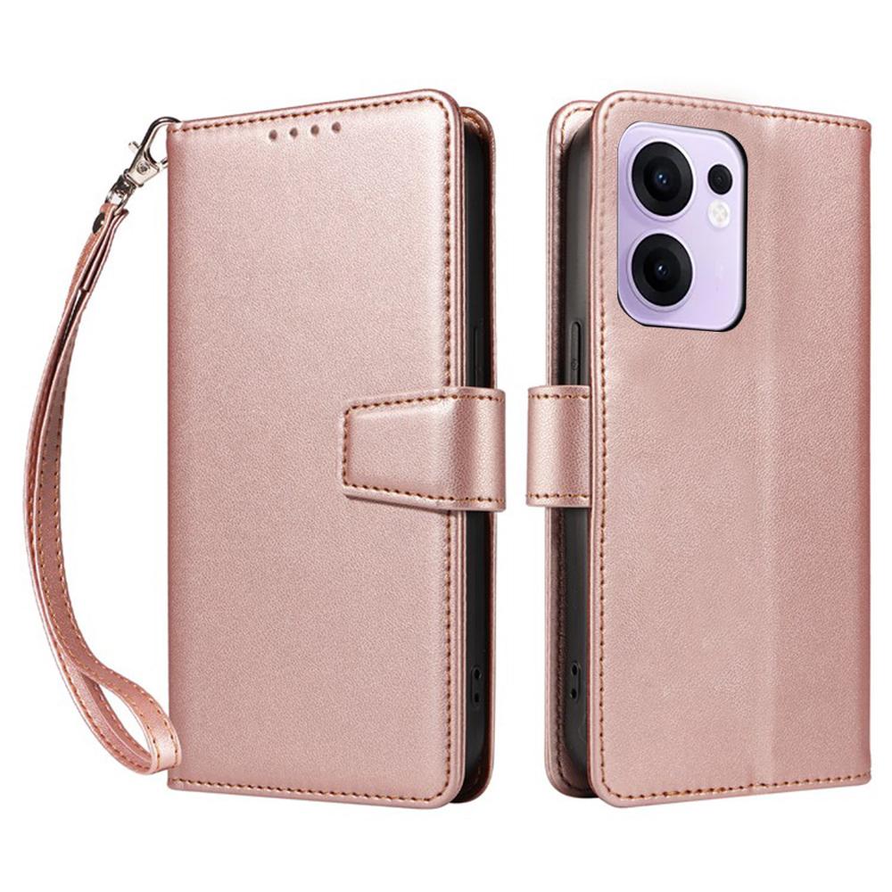 

For Oppo Reno13 F 5G (Reno 13 FS 5G)/4G Case RFID Blocking Leather Wallet Flip Phone Cover with Wrist Strap F