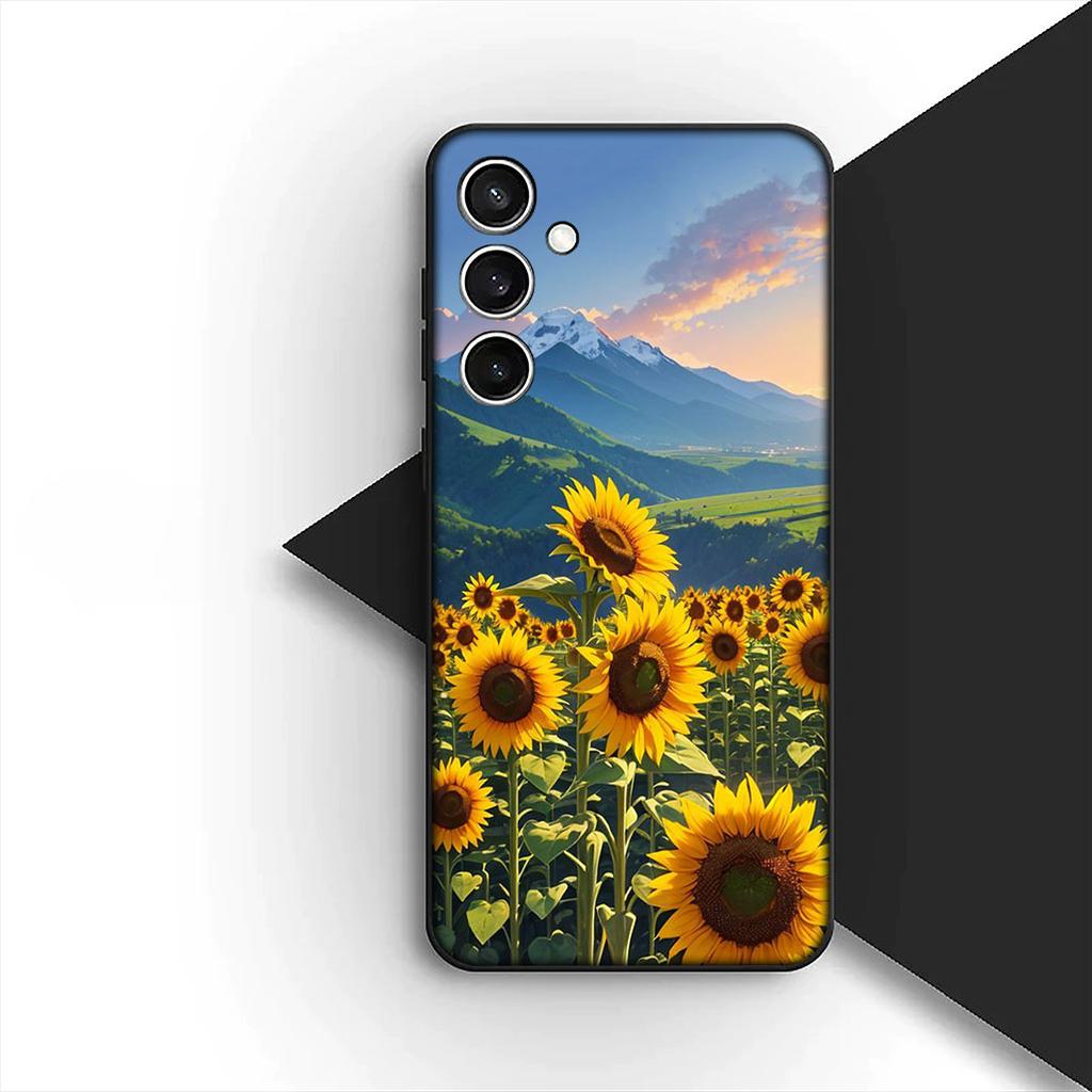Cover for Samsung Galaxy S10 S8 S9 Plus A33 A34 A31 70 A71 A72 Note 20 9 8 S10E Phone Case Sunflower Yellow Flower Butterfly
