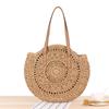 Women Boho Woven Handbag Summer Beach Tote Straw Bag Round Rattan Shoulder Bag