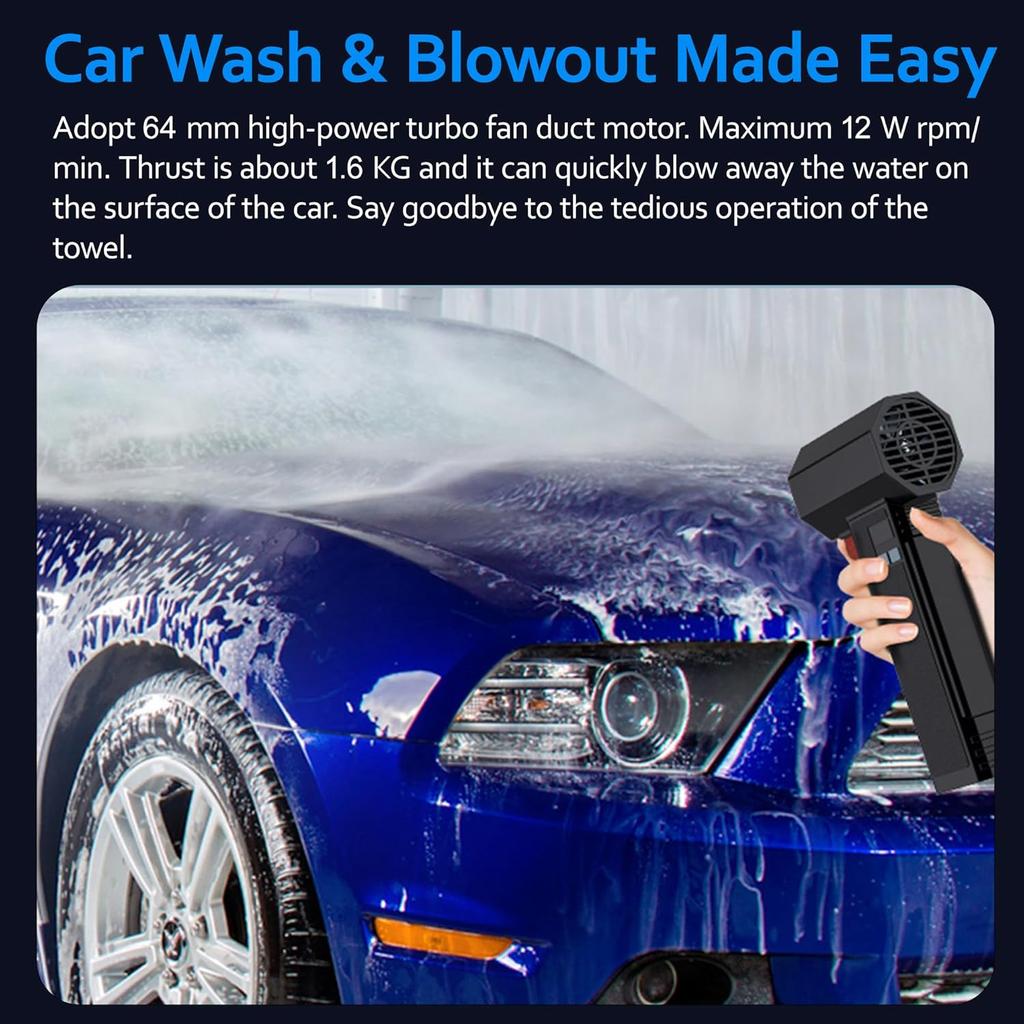 Durable And Safe Booster Portable Turbo Fan With Led Lighting Powerful Air Blower Brushless Durable High-Speed Powerful 4000Ma 1600G