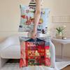 Japanese Cartoon Illustrations Cushion Cover Anti-dustmite Pillowcase Invisible Zipper Silky Short Plush Sofa Cushion Cover