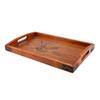 Wooden Wood Serving Tray With Handle Tea Serving Tray Chinese Style Food Tray  Breakfast Serving