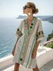 Y vacation bikini blouse sunscreen printed beach skirt European and American new models
