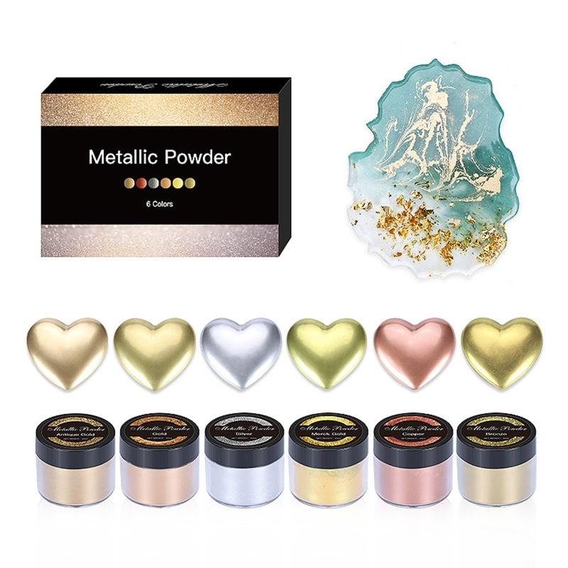 Metallic Pigment Powder 4 Colors Fine Resin Pigment Powder Each Bottle 20g Resin Color Pigment for Epoxy Resin Coloring
