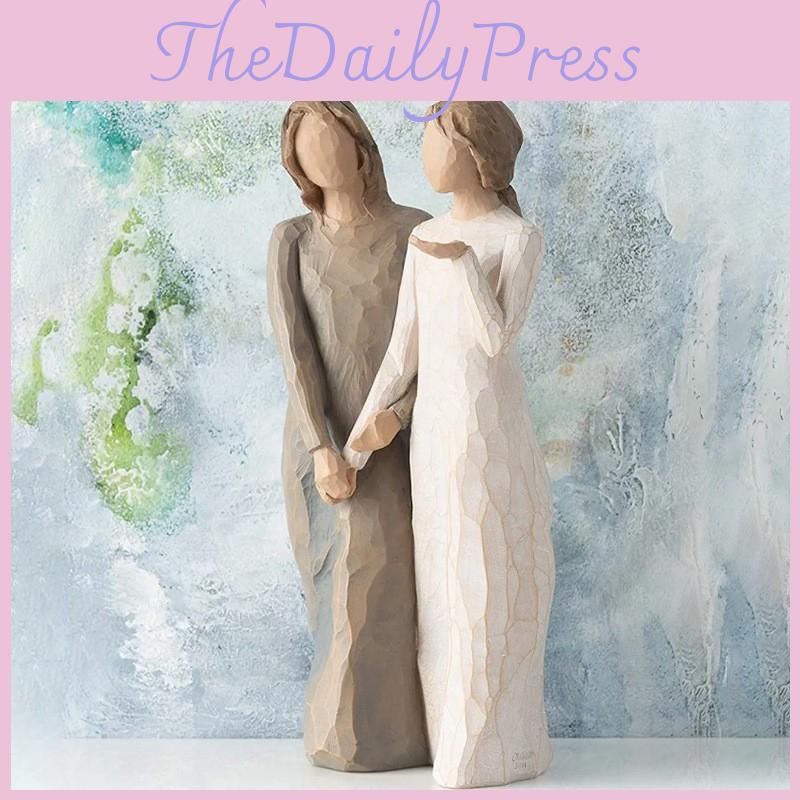 Willow Tree Hand Painted Resin Sister By My Side Figurine Doll Decorative Gift