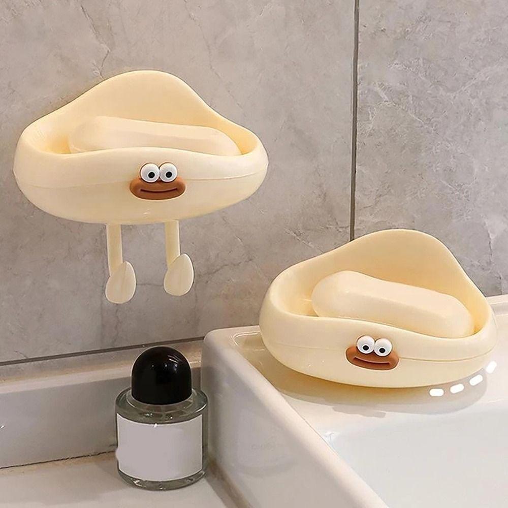 1Pcs Universal Punch Free Soap Box Multi-purpose Wall Mounted Soap Dish Box Cloud Cute Drainage Storage Rack Bathroom Supply