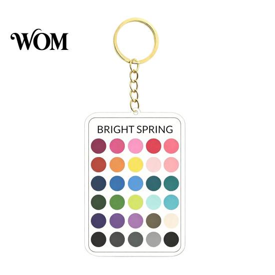 Personal Color Palette 2Pcs Keychain Pendant, Clear Acrylic Season Analysis Swatches Spring Summer Fall Winter Colors Keychain, Card, Gifts