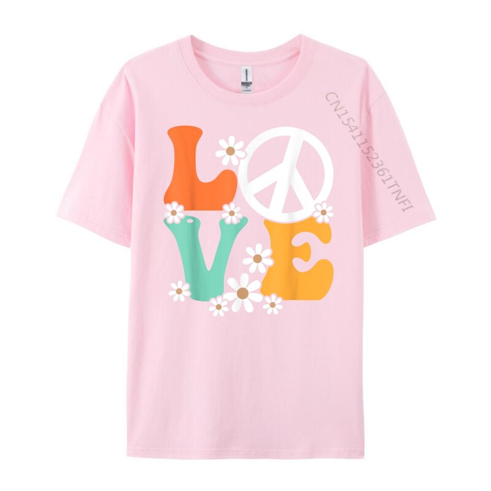 Peace Sign Love 60s 70s Costume Groovy Hippie Theme Party Funny Shirts Women Anime T Shirts Mother's Day