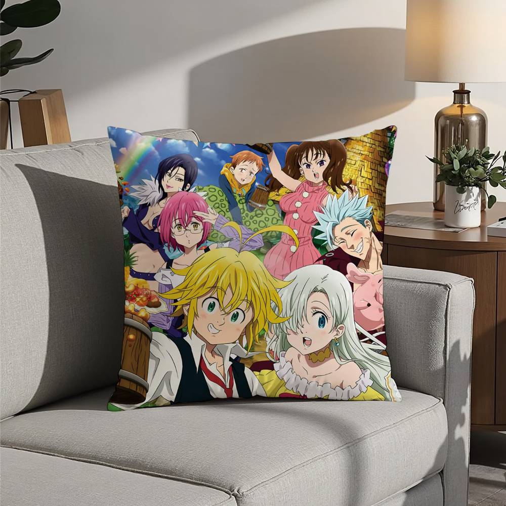 Hot Anime The Seven Deadly Sins Pillow Case 3D Print Polyester Fiber 40*40cm Home Sofa Throw Decoration Festival Gift