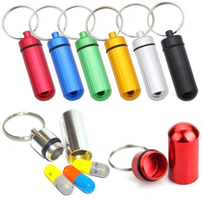 3-6PCS/Pack Waterproof Aluminum Alloy Medicine Box Tablet Container Bottle Keychain 6 Color Available Portable Carrying Tool ZYF