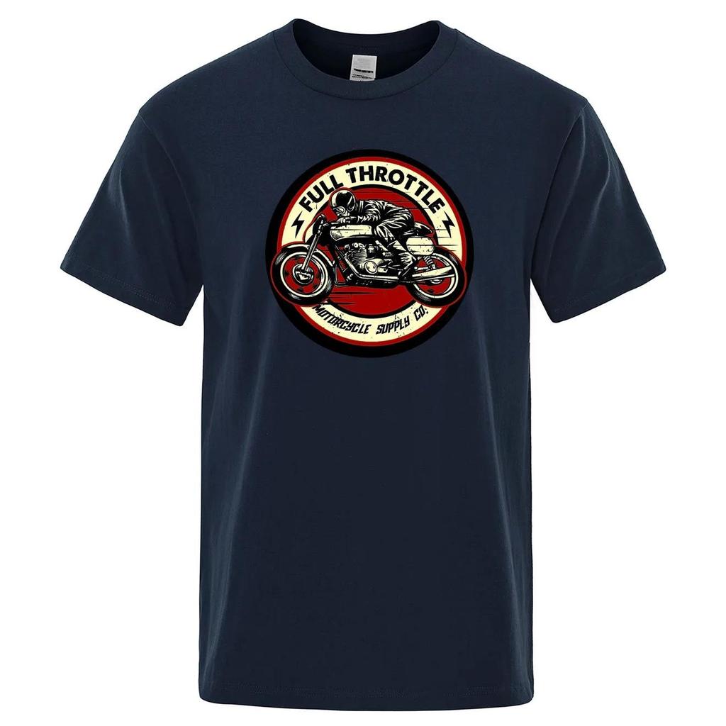 Throttle Cafe Racer Rockabilly Men's Casual Cotton T-Shirt