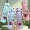 1PC Spider Web Baseball Bat Sport Print 750ml Color Plastic Sports Water Bottle Leakproof Flip Straw Lid Suitable for Sports Office Home Use