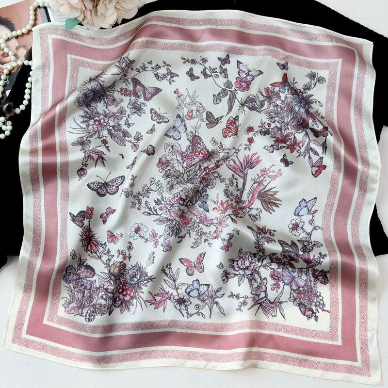 Neuer 100% Naturseide Schal Halstuch Foulard Damen Bandana Schals Frauen Hijab Schal Wickeltuch Quadratisches Kopftuch