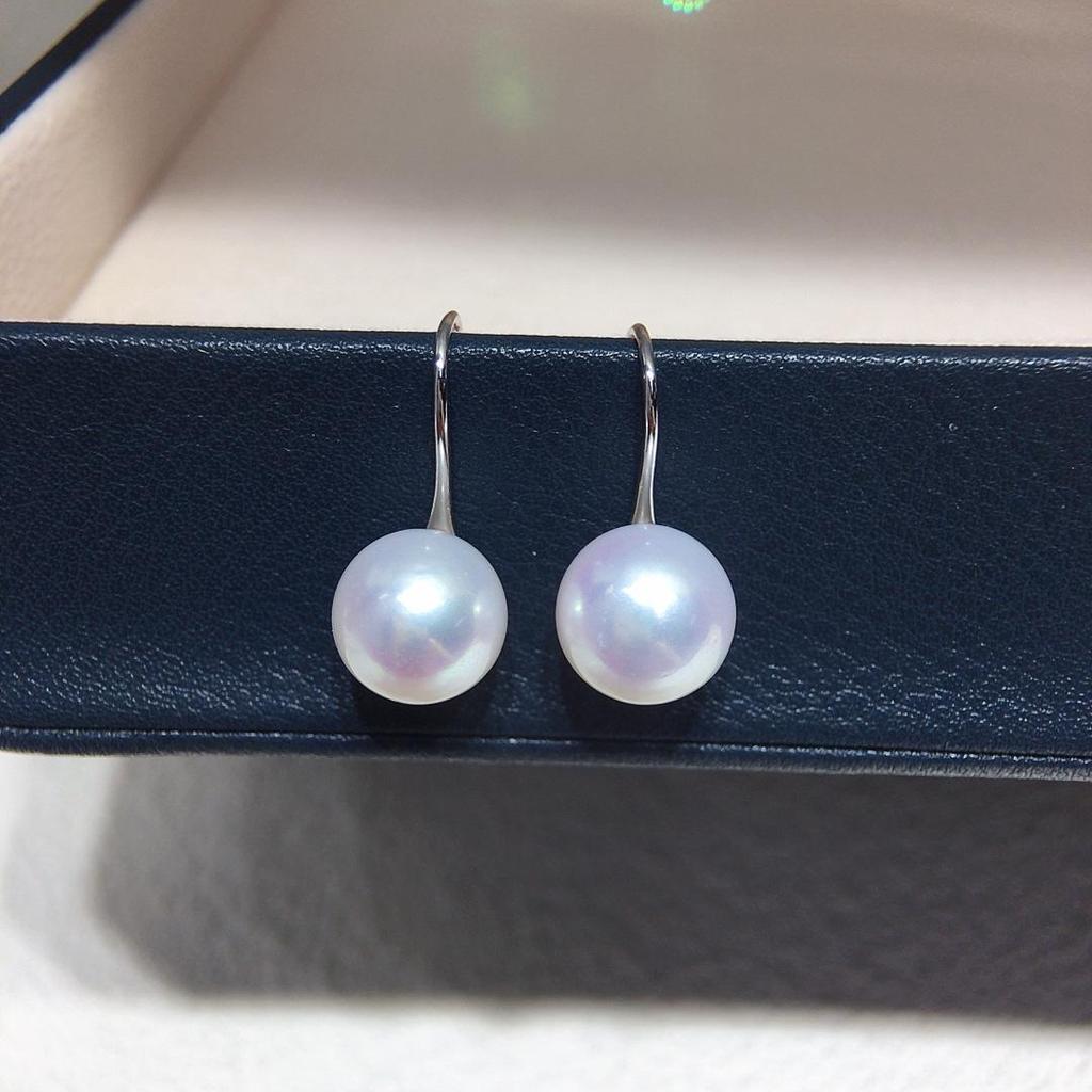 Aurora Natural Freshwater Pearl Hook Earrings - Elegant Round Pearl Jewelry