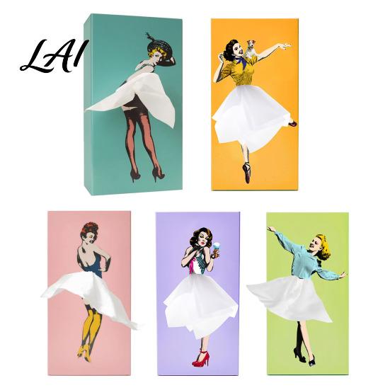 Stylish Tissue Storage Box Holder Creative Lady Flying Skirt Design Easy Access