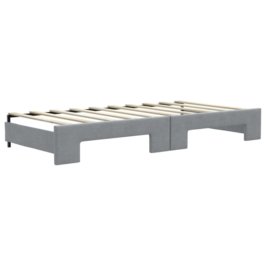 Vidaxl Sofa Rozsuwana Z Materacami, Jasnoszara, 90X190 Cm, Tkanina