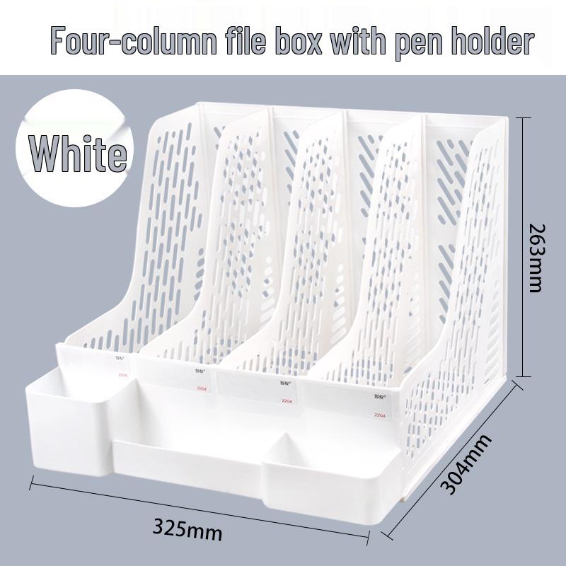 Four-Tier Desktop File Organizer with Storage Trays for Office Supplies