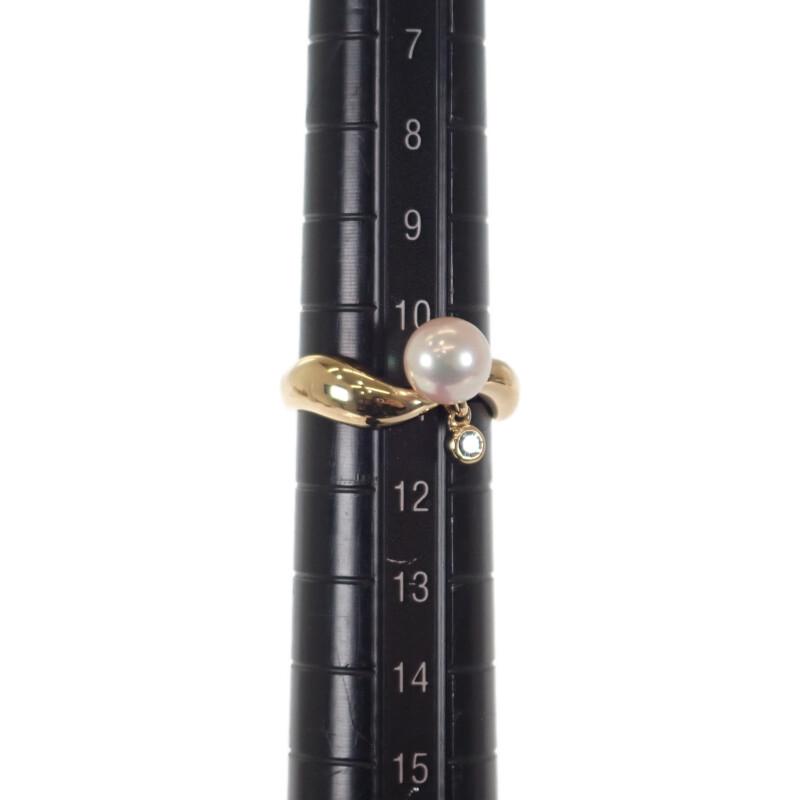 MIKIMOTO #11(JP Size) Ring K18 Yellow Gold/diamond Women
