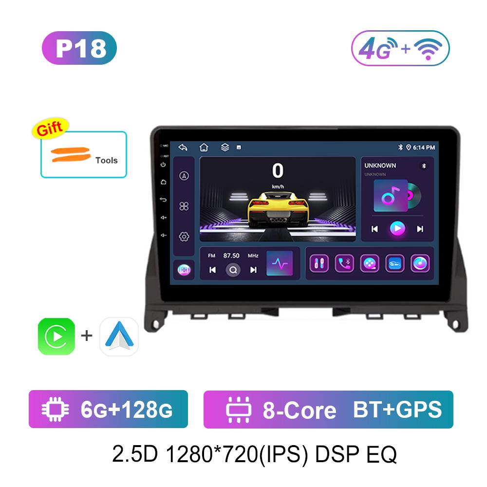 Android OS Car Radio Multimedia Player 9 Inch for Mercedes Benz C Class 3 W204 S204 2006 - 2011 GPS Navi WiFi Carplay IPS Screen