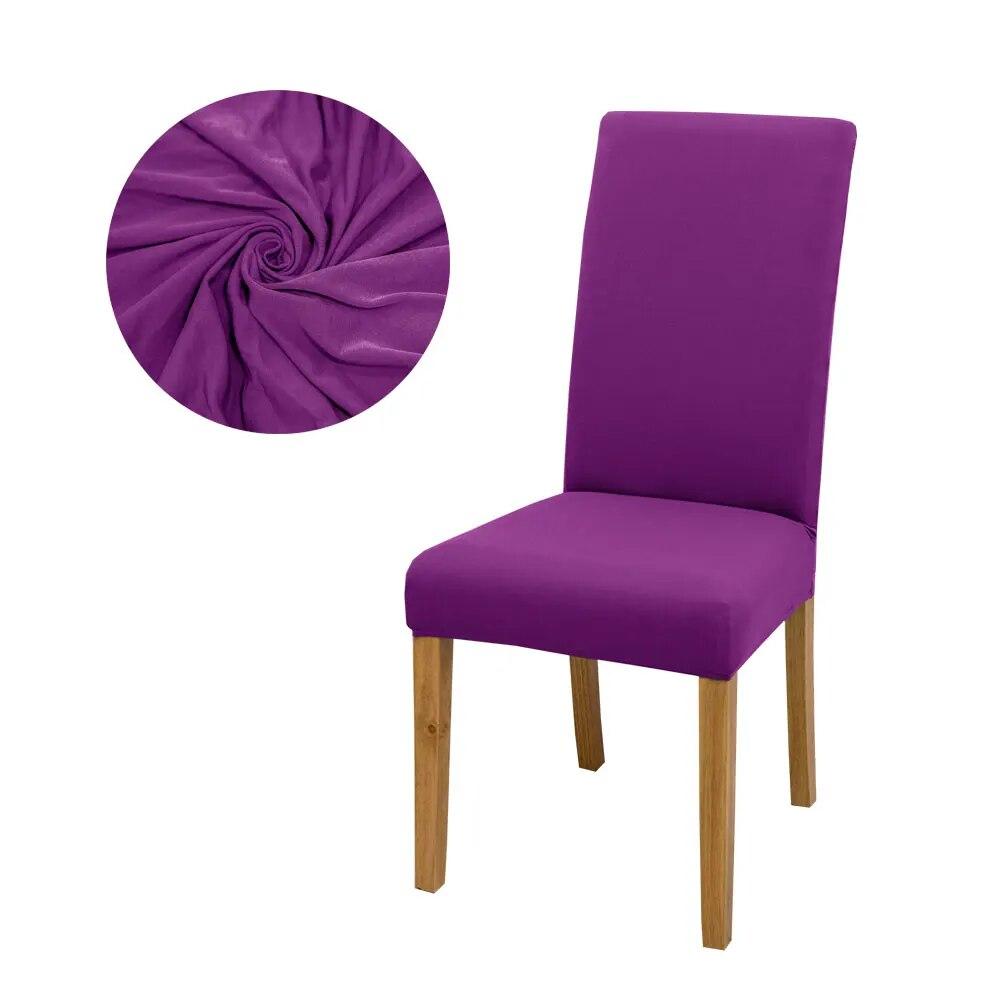 Solid Color Chair Covers Elastic Dining Room Seat Cover Washable Chair Protective Case for Restaurant Wedding Banquet Light Gray