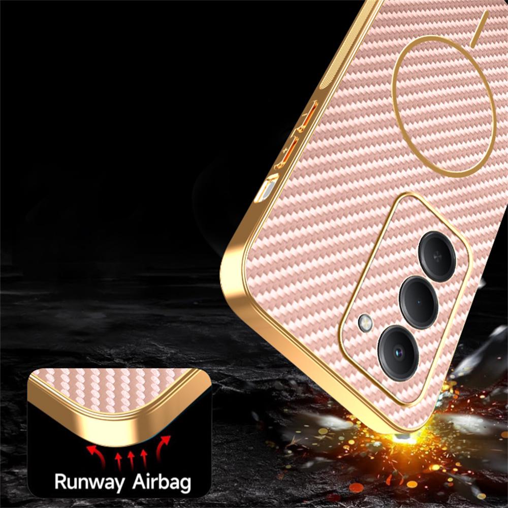 Pro Xiaomi Redmi 15 5G (Globální) (169 mm) Pouzdro na telefon Texturovaný elektroplátovaný TPU zadní kryt s karbonovým vláknem