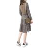 Two-Piece Floral Dress & Vest Set - Spring 2026 Elegant Slim Fit, Long Sleeve, Elastic Waist