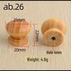 Solid Paulownia Wood Round Drawer & Cabinet Handle