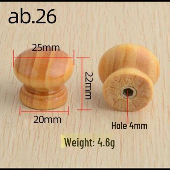 Solid Paulownia Wood Round Drawer & Cabinet Handle