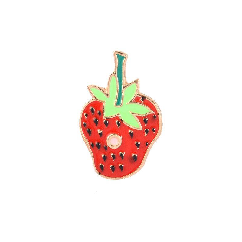 Creative Strawberry Bug Denim Collar Brooch Badge
