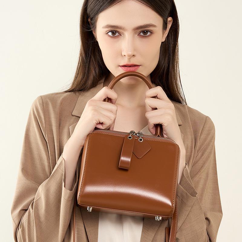 2024 French Niche Cowhide Shoulder & Messenger Handbags - High-Quality, Popular New Models