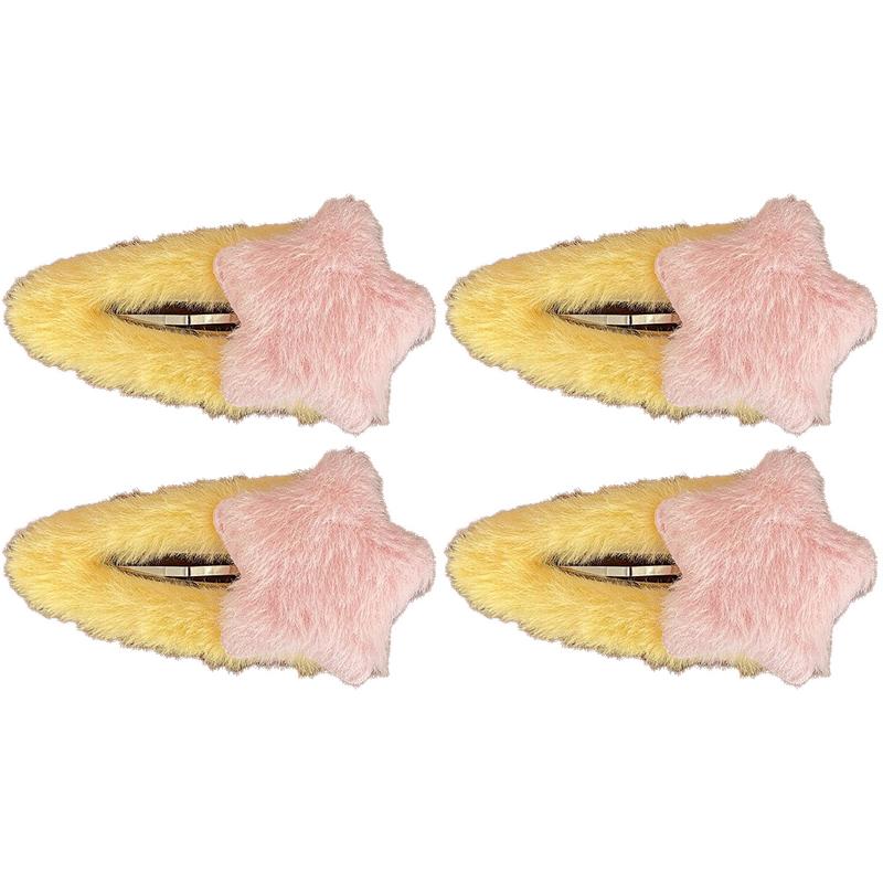 New Sweet Plush Hairpin Women Cute Star Shape Hair Clips Large Side Broken Bangs Bb Clip Fashion Girls Hair Accessories