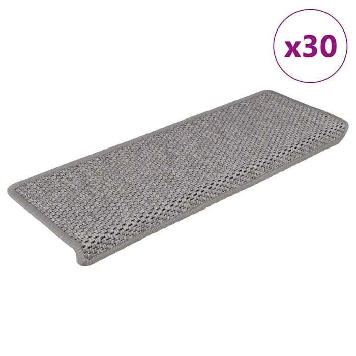 VidaXL Self-adhesive Stair Mats 30 Pcs 65x21x4 Cm Silver, Tread, Stair Tread Mat, 3365883