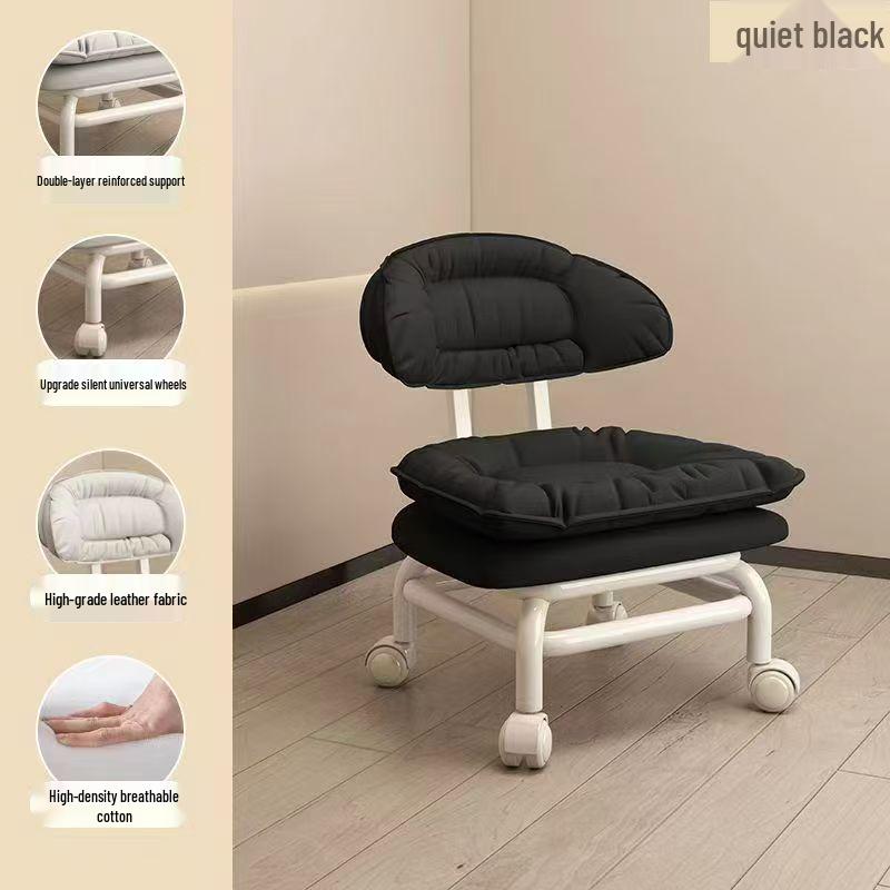 Multi-Functional Soft Padded Chair with Casters: Universal Sofa Chair, Small Stool, and Shoe Changing Seat.