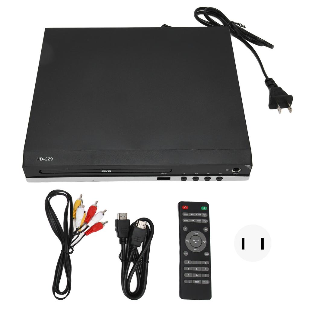 Compact DVD Player Mini DVD Player 1080P Support AV Output Remote Control HD Multimedia Interface DVD CD Player with USB Port