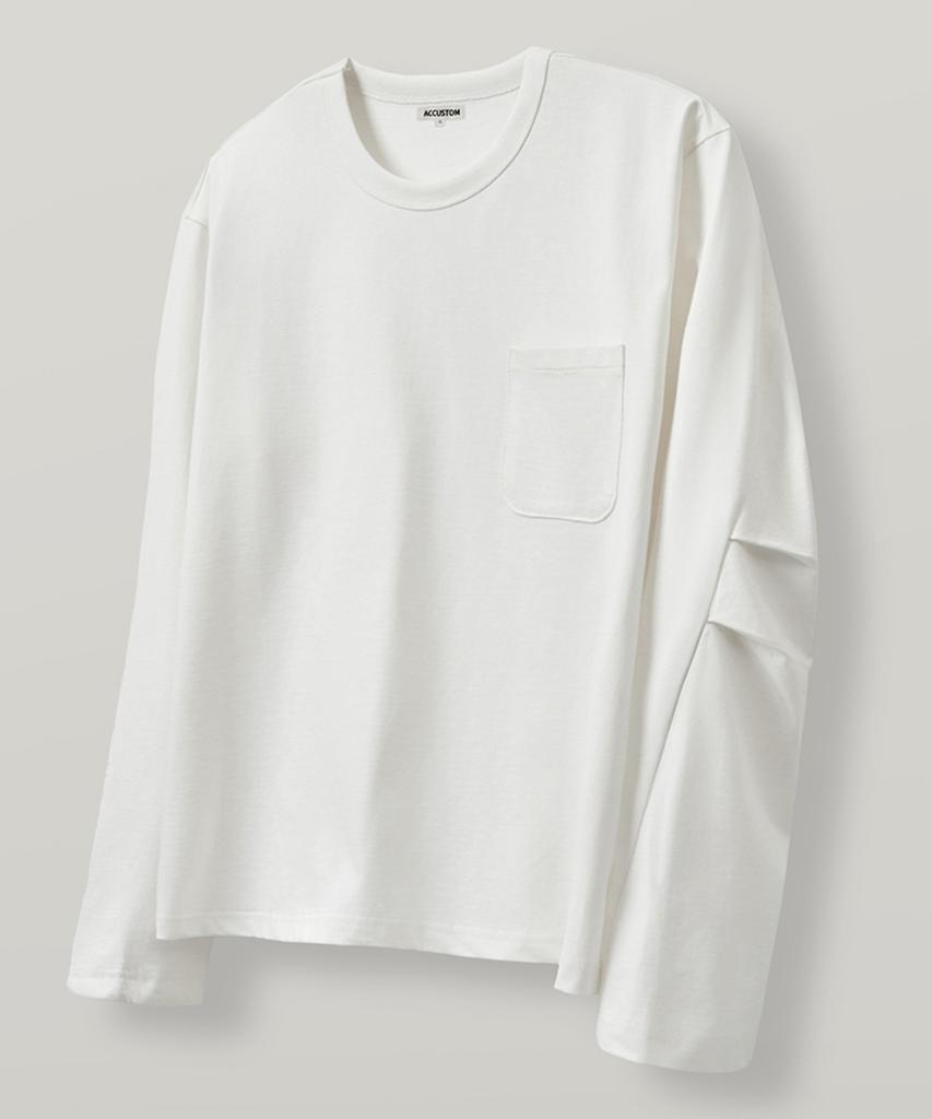 Eokeoseuteom Elbow Tuck Curved Crop Long Sleeve / White
