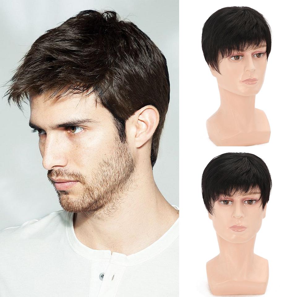 Men Short Hair Synthetic Wigs for Daily Use Fashion Wig Male Natural ...