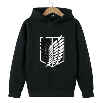 Attack Titan Print Boys and Girls Spring and Autumn Hooded Sweatshirt