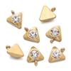 10Pcs/Pack Stainless Steel Gold Color Flower Heart Triangle Pendants for DIY Bracelet Necklace Jewelry Making Accessories