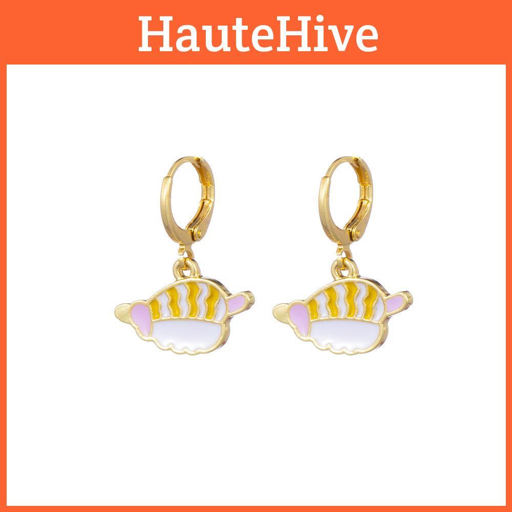 Stylish European And American Alloy Earrings With Geometric Shapes Rose Butterfly Cloud Design