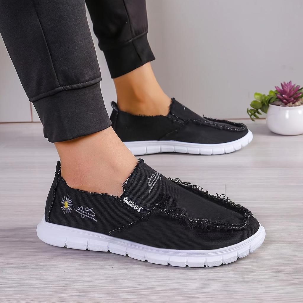 Zapatos de Mujer Zapatos de Lona Zapatos Casuales Bordados Zapatos para Caminar Zapatos de Tela para Primavera y Verano