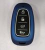 Carbon Fiber Abs +Silicone Car Key Fob Case Cover For Hyundai Solaris Sonata Hybrid Nexo Nx4 New Grand Santa Fe Tucson