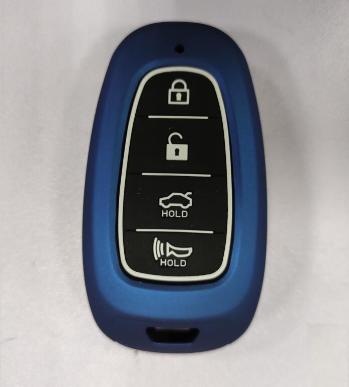 Carbon Fiber Abs +Silicone Car Key Fob Case Cover For Hyundai Solaris Sonata Hybrid Nexo Nx4 New Grand Santa Fe Tucson