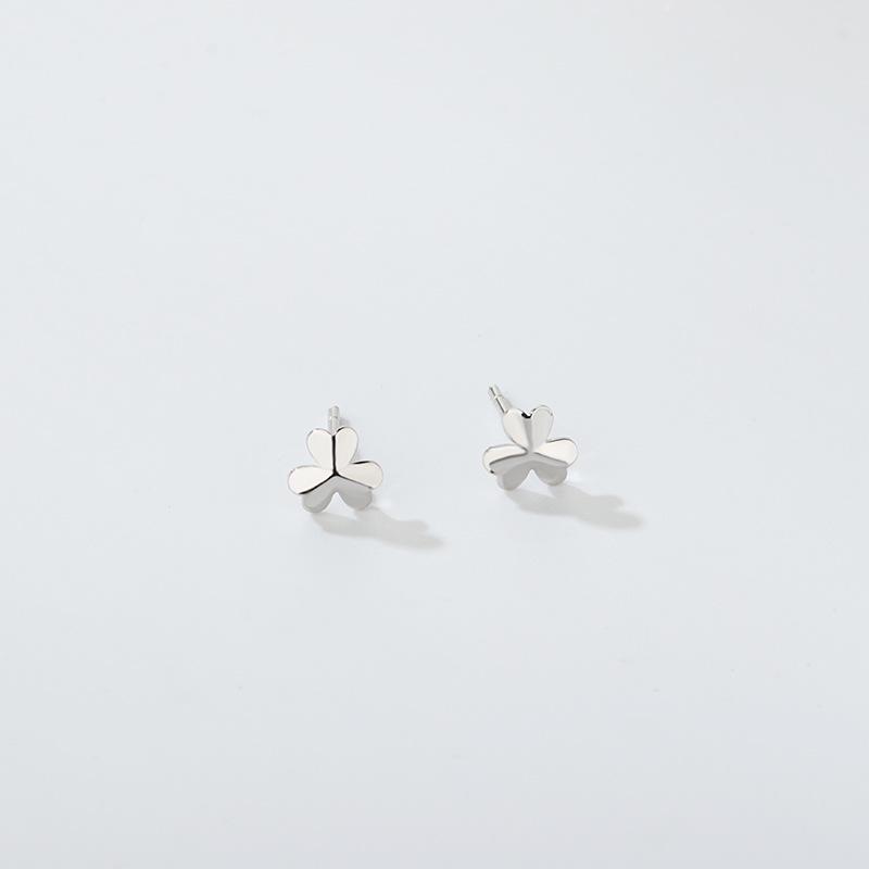 Korean Style S925 Sterling Silver Star & Moon Stud Earrings for Women